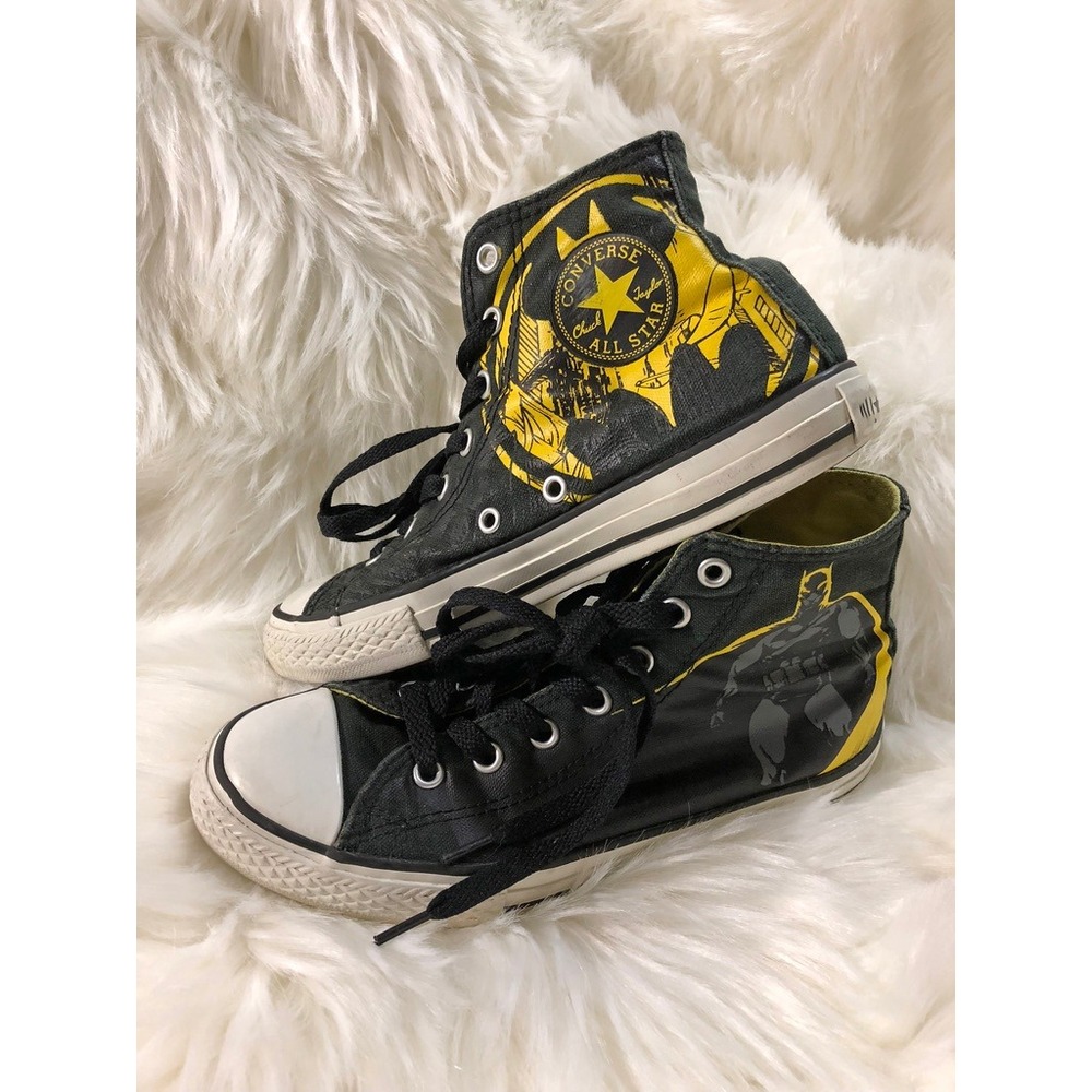 Converse US Size 3 All Star Batman High Top Youth Sneakers Black Yellow Unisex